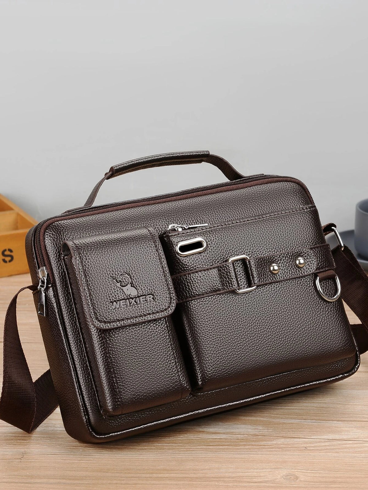 Bolsa Maleta de Ombro Executiva Masculina de Couro - Kaype Store