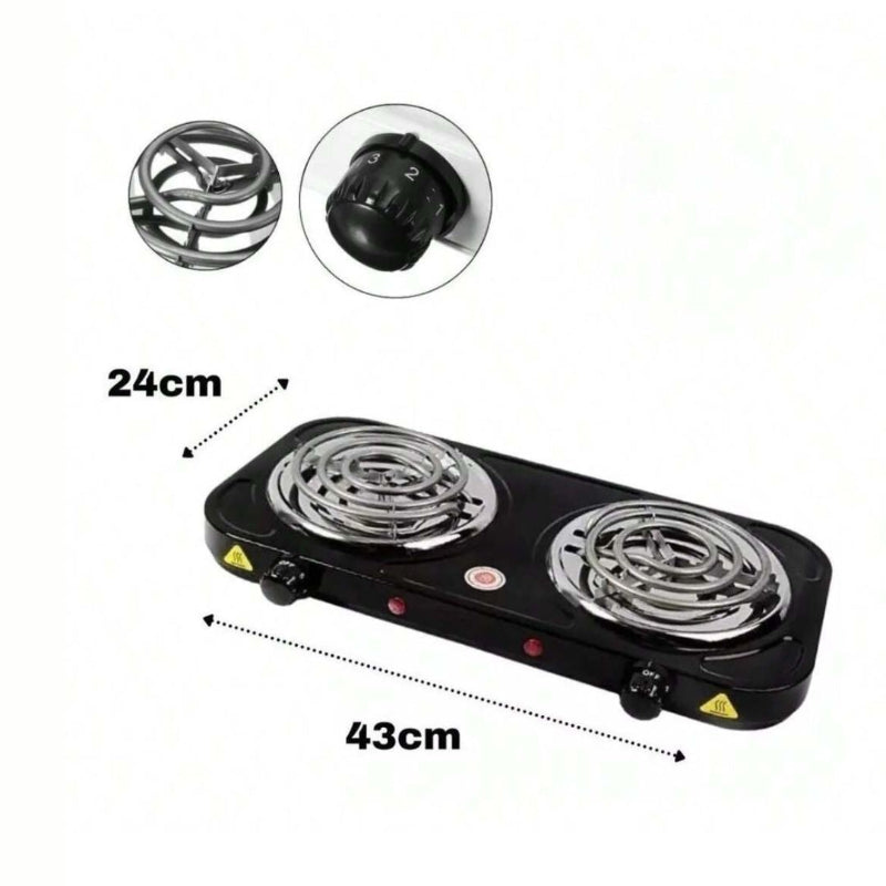 Fogareiro Eletrico 2 Bocas 110V Cooktop Camping 2000W - Kaype Store