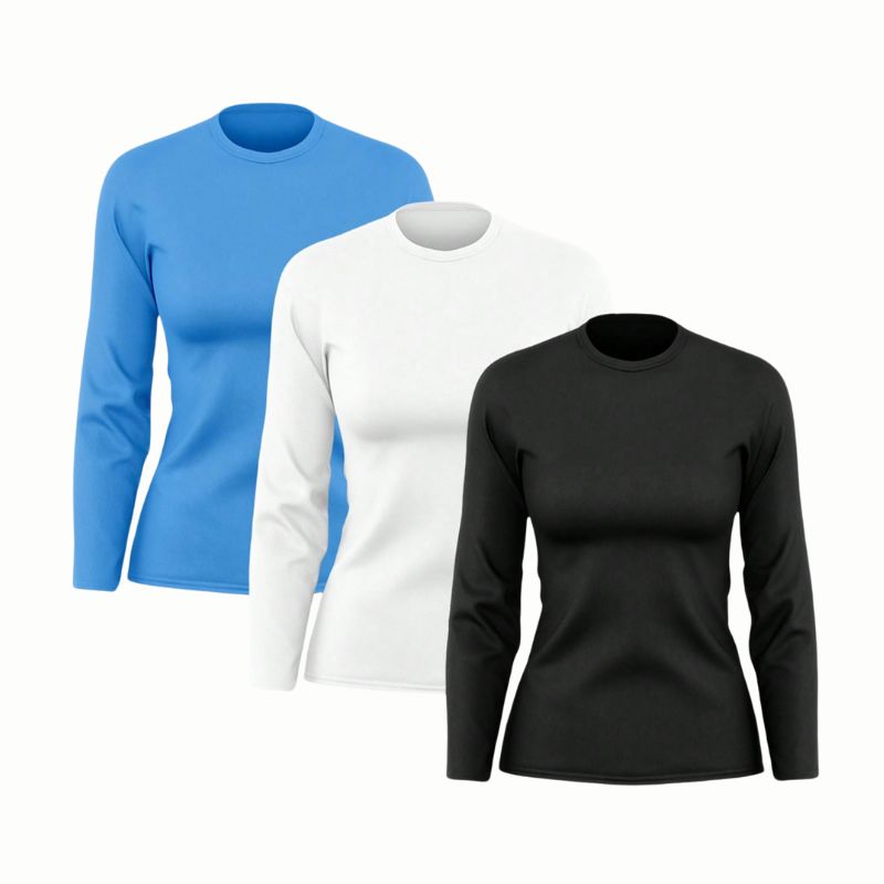 Kit 3 Camisetas Manga Longa Feminina Dry Fit Esportiva - FemmeSport