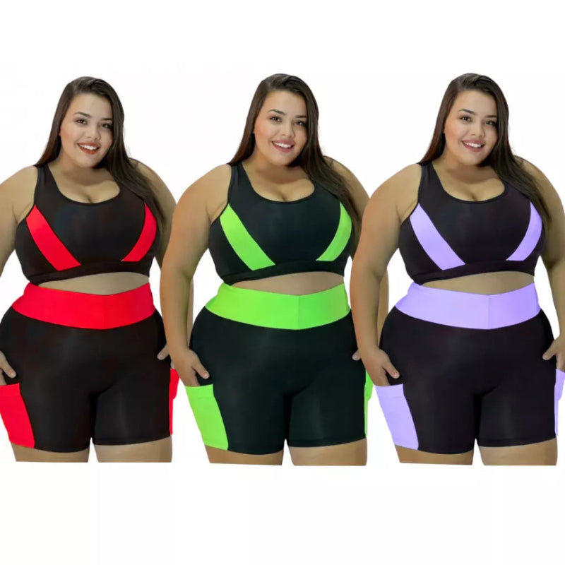 Kit 3 Conjuntos Fitness Plus Size - Kaype Store
