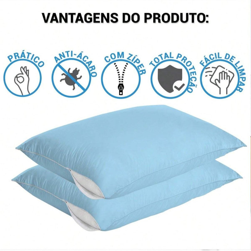 Kit 4 Capas Travesseiro Impermeável Com Zíper e HipoAlergênico - Kaype Store