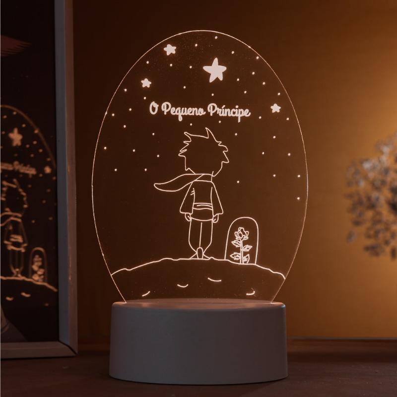 Luminaria LED 3D - O Pequeno Príncipe - Kaype Store