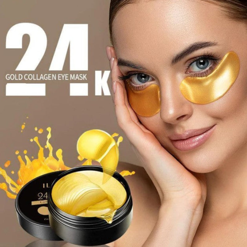 Máscara de Colágeno 24K Gold Para Olhos - Hidratação e Rejuvenescimento Imediato