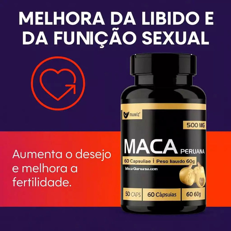 Maca Peruana Original 120 Cápsulas – Suplemento Natural Rico em Nutrientes Vegetais