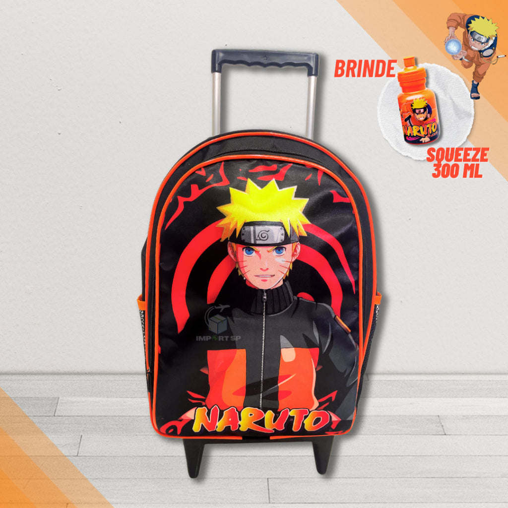 Mochila Escolar com Rodinhas Naruto - Kaype Store