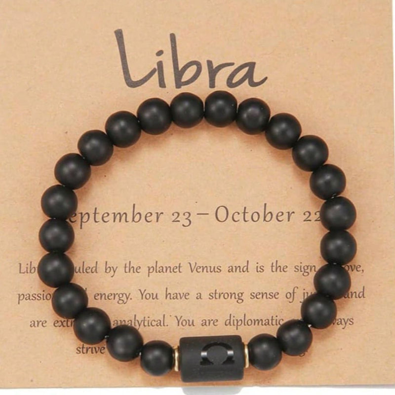 Pulseira Signos Prime - Pedras com Símbolos de Todos os Signos - Kaype Store - Libra