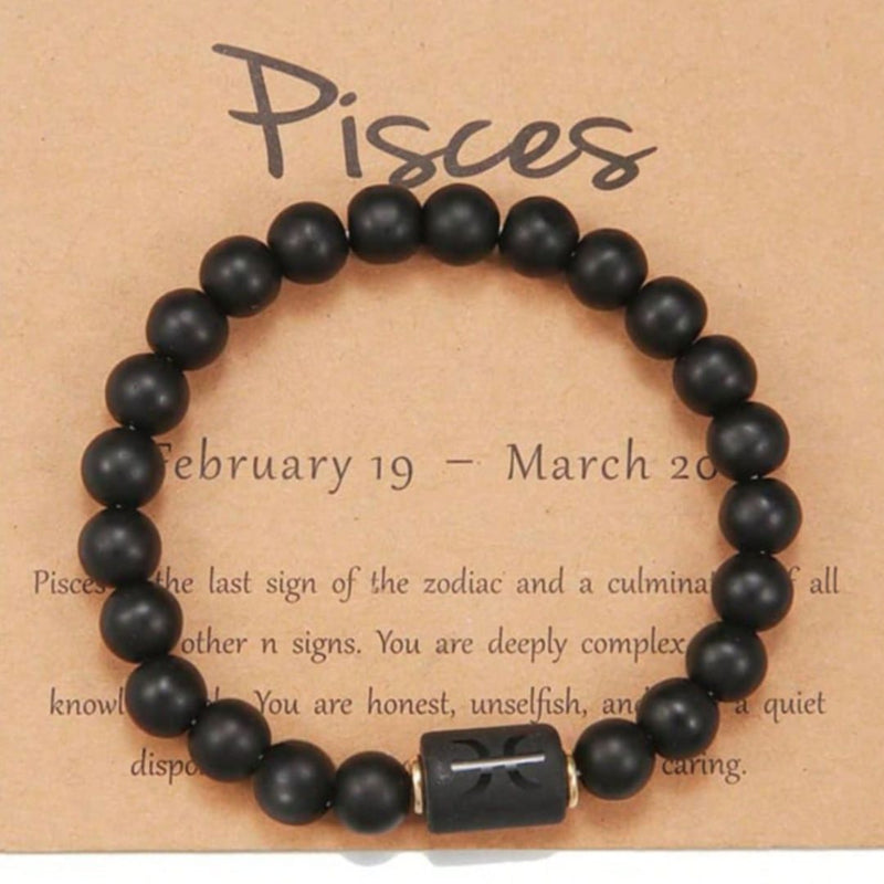 Pulseira Signos Prime - Pedras com Símbolos de Todos os Signos - Kaype Store - Peixes