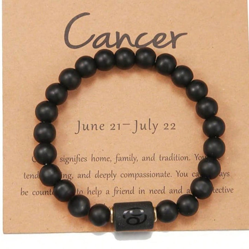 Pulseira Signos Prime - Pedras com Simbolos de Todos os Signos - Kaype Store - Cancer
