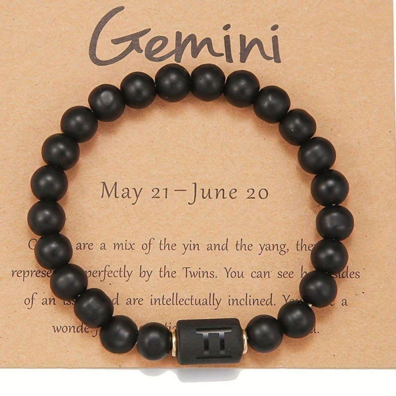 Pulseira Signos Prime - Pedras com Simbolos de Todos os Signos - Kaype Store - Gemeos