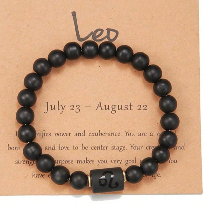 Pulseira Signos Prime - Pedras com Simbolos de Todos os Signos - Kaype Store - Leao