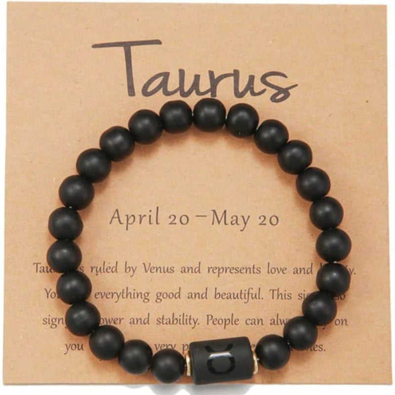 Pulseira Signos Prime - Pedras com Simbolos de Todos os Signos - Kaype Store - Touro