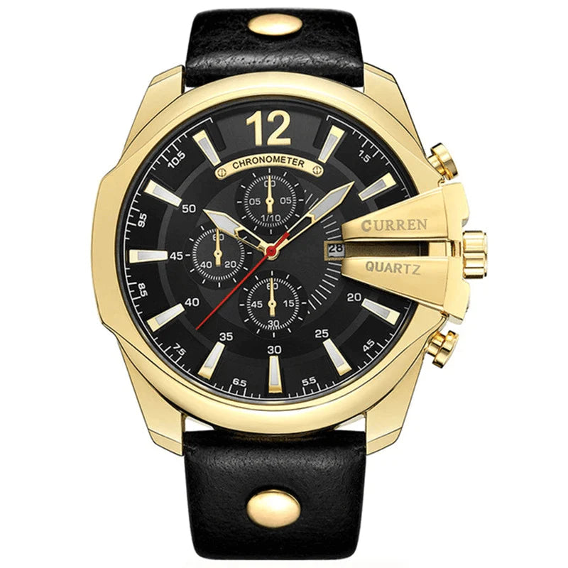 Relógio Masculino Curren de Luxo - Pulseira de Couro - Kaype Store