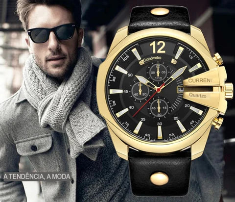 Relógio Masculino Curren de Luxo - Pulseira de Couro - Kaype Store