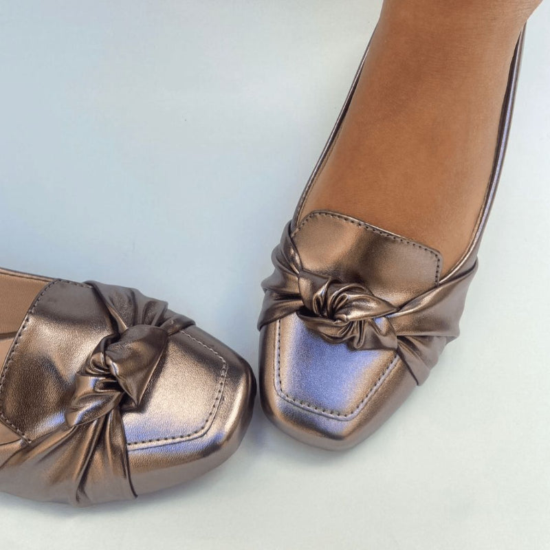 Sapato Sapatilha Feminina Mocassim - Prata - Kaype Store