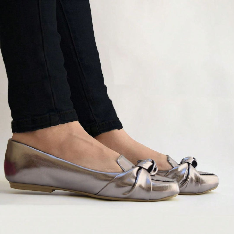 Sapato Sapatilha Feminina Mocassim - Prata - Kaype Store