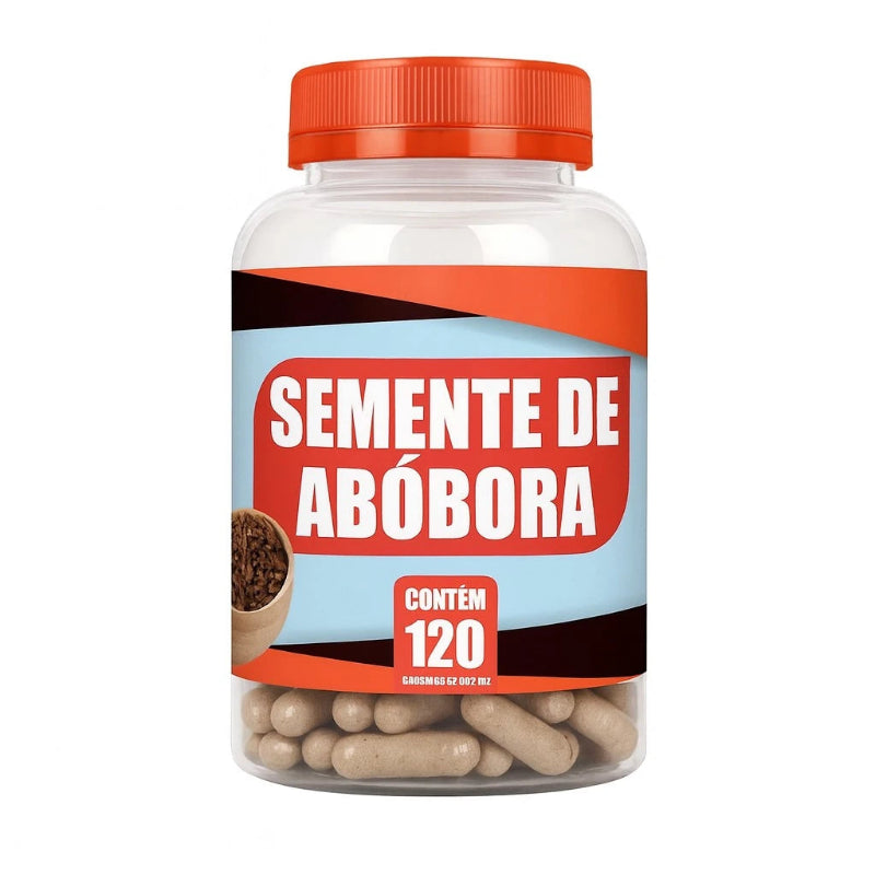 Suplemento Natural de Semente de Abóbora – 120 Cápsulas