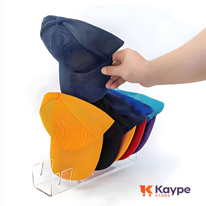 Suporte Acrílico para Organização de Bonés - 7 Compartimentos | Kaype Store