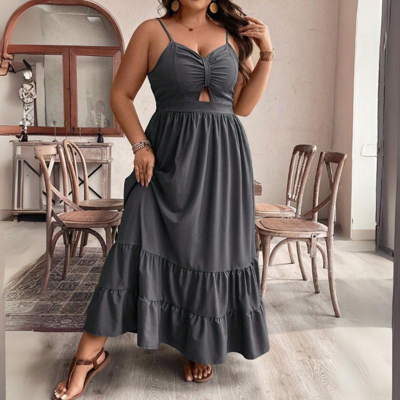 Vestido Acinturado Soltinho Plus Size - Lenore - Kaype Store