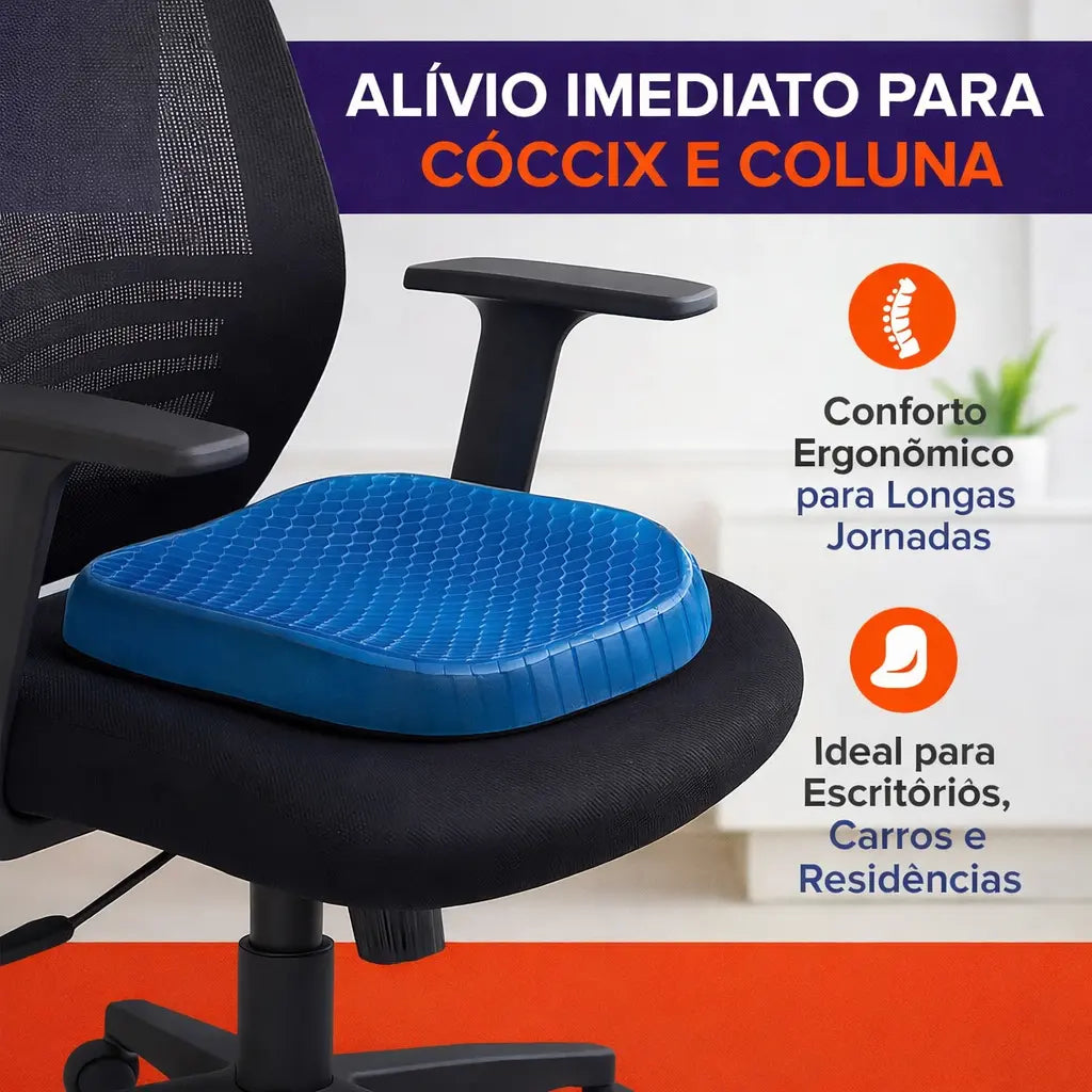 Almofada de Assento em Gel: Alívio Imediato para Dores no Cóccix e Hidratação Confortável