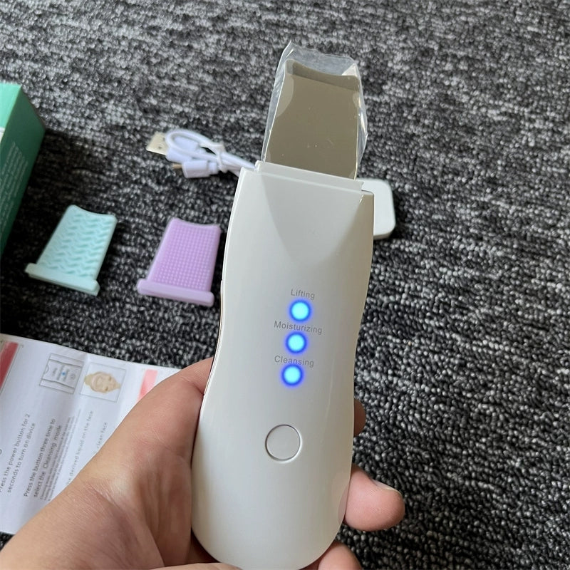 Aparelho de Peeling Ultrassônico Anti Rugas – Limpeza Facial Profunda + Remoção de Cravos