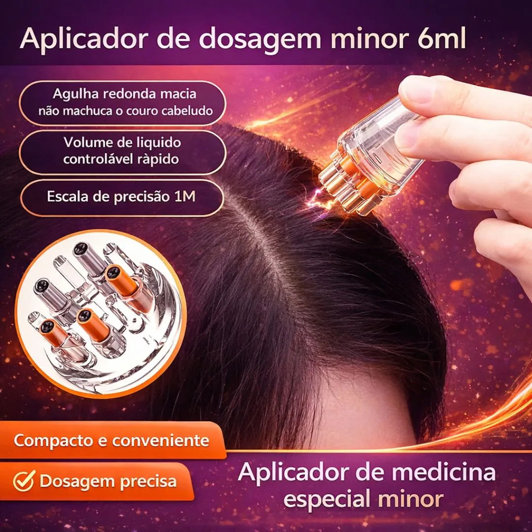 Aplicador de Óleo Capilar HairBoost - Potencialize o Crescimento e a Nutrição do Seu Cabelo com Facilidade