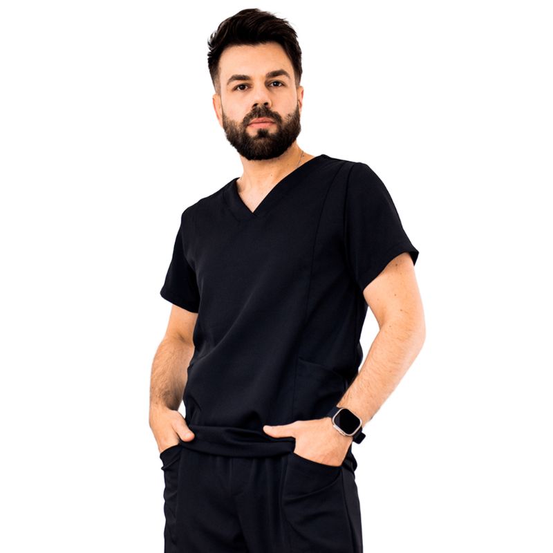 Camiseta Blusa Scrub Masculina Profissional - Tecido Two Way
