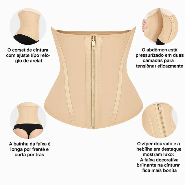 Cinta Modeladora com Fecho Duplo – Colombiana - Compressão Afina Cintura