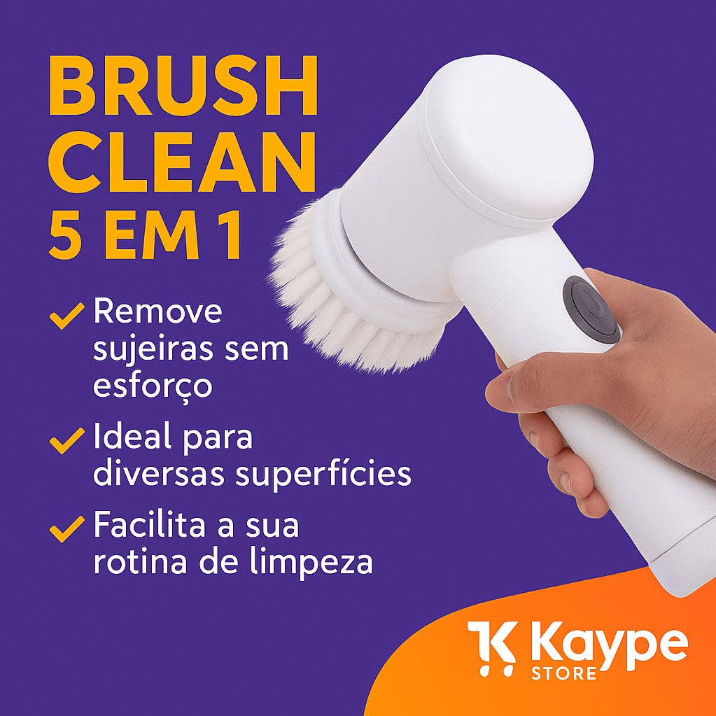 Escova de Limpeza Elétrica Multiuso - Brush Clean Easy 5 Em 1 - Remove Sujeiras Profundas