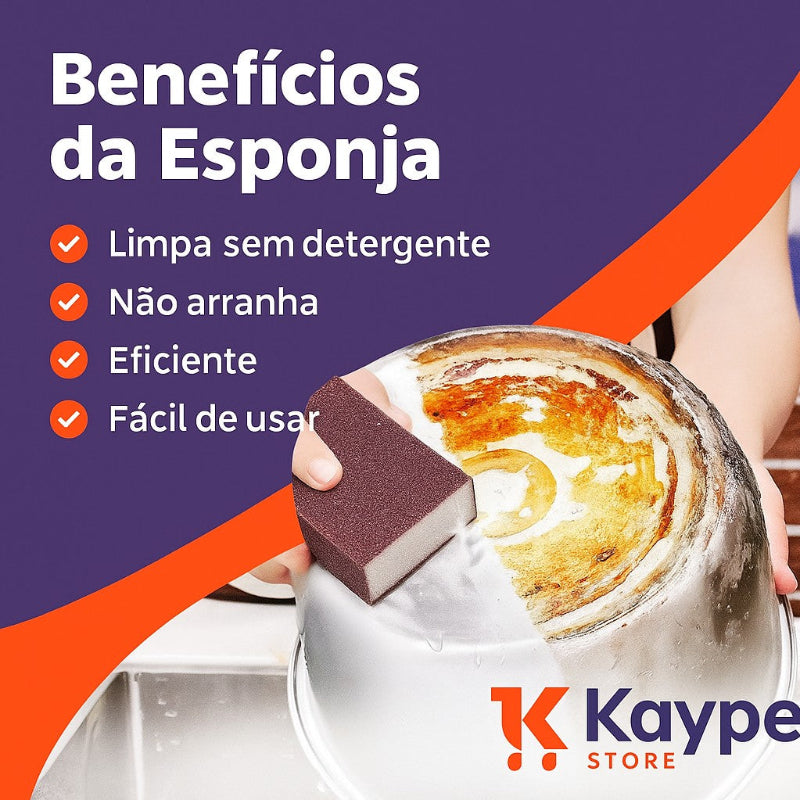 Esponja Mágica de Melamina – Limpeza Sem Químicos com Apenas Água | Kaype Store