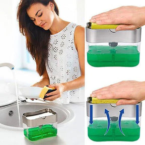 Dispensador Detergente Pressão 2 em 1 com Bucha inclusa Soap - Economize Detergente com Muita praticidade! - Kaype Store