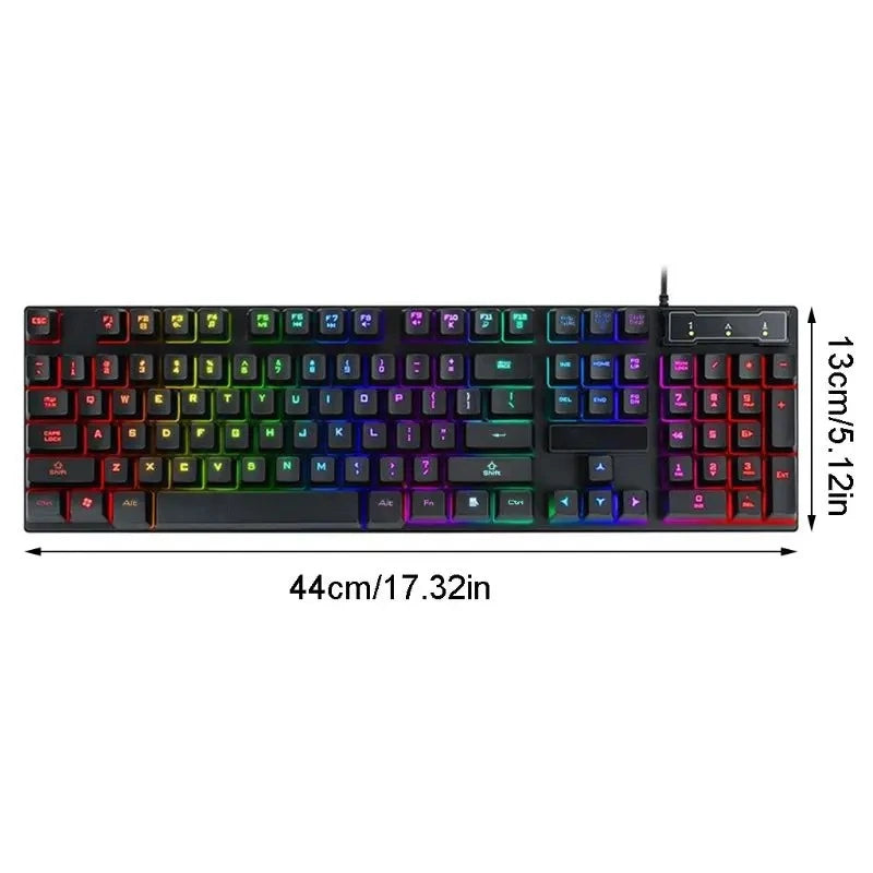 Teclado Gamer semi-mecânico, PC Original, RGB LED retroiluminada