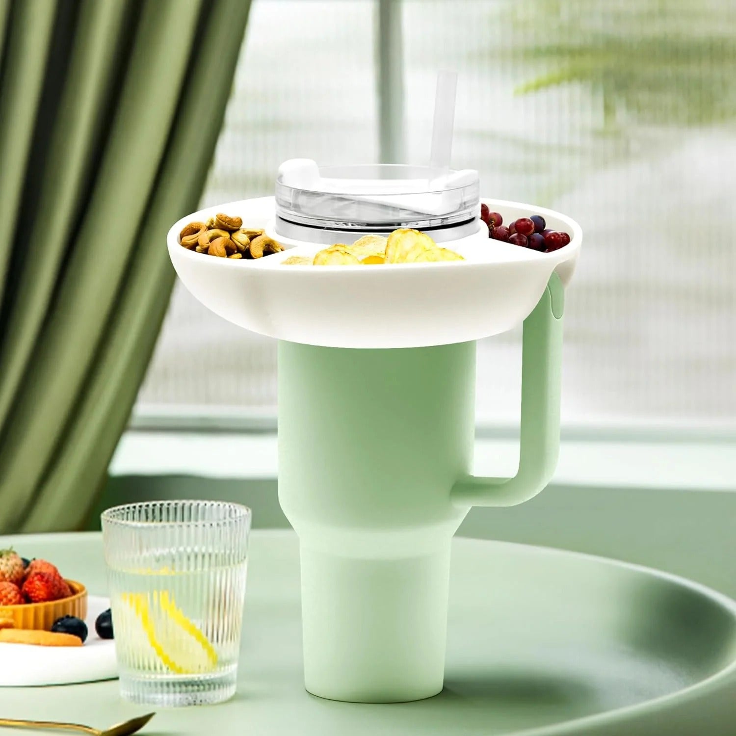 Suporte para Snacks/Salgadinhos para Copo Térmico de Silicone
