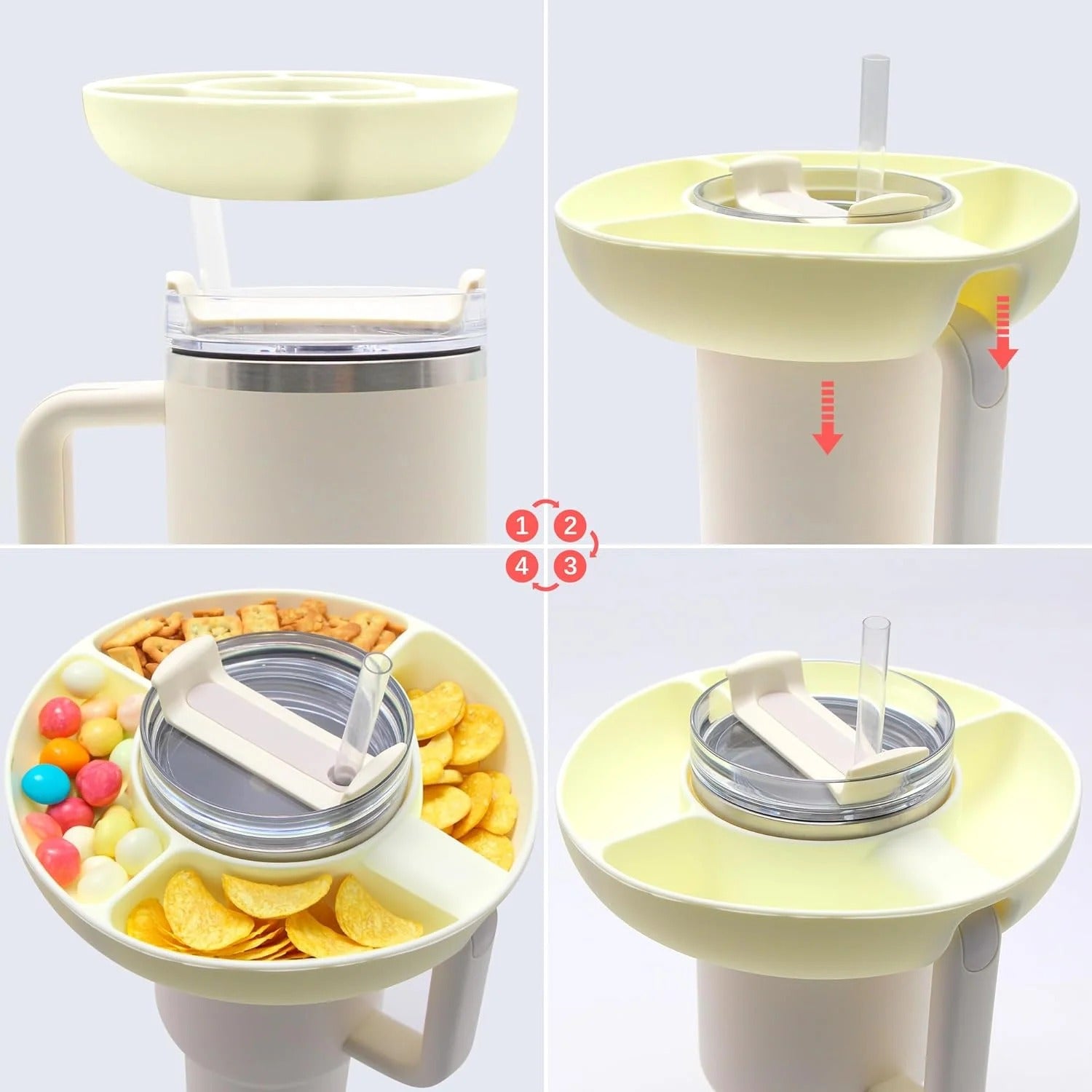 Suporte para Snacks/Salgadinhos para Copo Térmico de Silicone