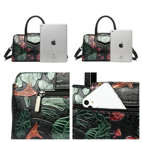Bolsa Feminina de Couro Floral - Moiza - Kaype Store