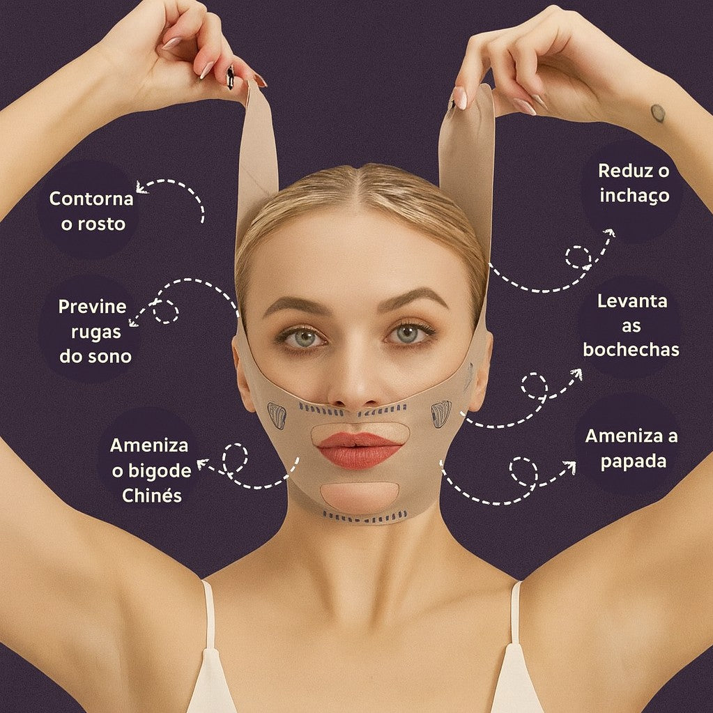 Máscara de Contorno Facial BellaFem – Suaviza Rugas, Papada e Modela o Rosto | Kaype Store