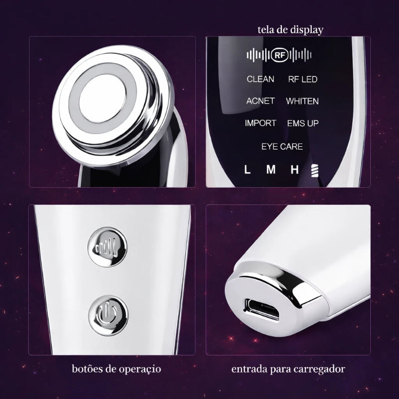 Massageador Facial 5 em 1 - THERAPro Fototerapia Facial: Rejuvenesça Sua Pele em Minutos