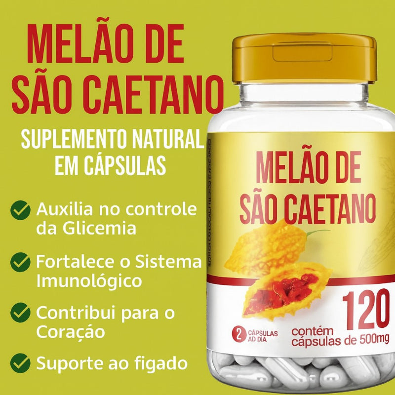 Melao de Sao Caetano Original em Capsulas 500mg – Suplemento Natural para Controle da Glicose