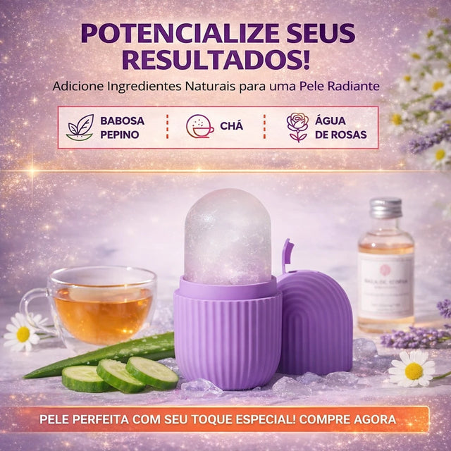 Rolo Massageador Facial de Gelo Reutilizável em Silicone – Kit com 2 Unidades | Kaype Store