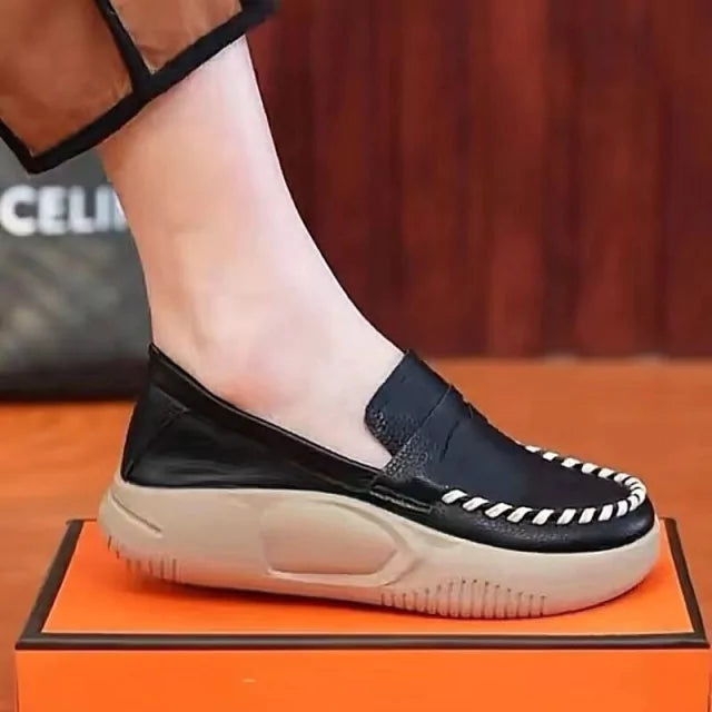 Mocassim feminino Plataforma Couro - Vanessa - Kaype Store