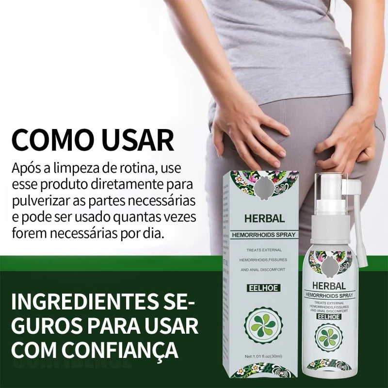 Spray de Ervas Naturais para Hemorróidas - HemoHerbal