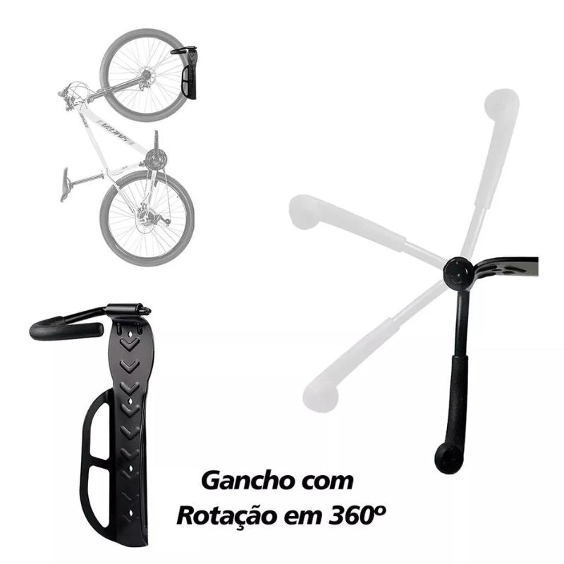 Suporte Parede Gancho Resistente para Bicicleta | Organize sua Bike | Kaype Store
