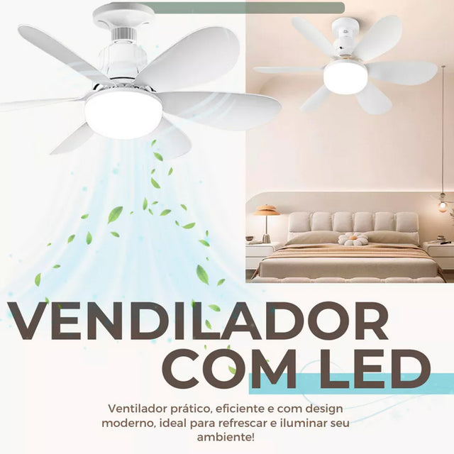 Ventilador de Teto Pro 80W com Luz Integrada – Silencioso, Potente e com Controle Remoto | Kaype Store