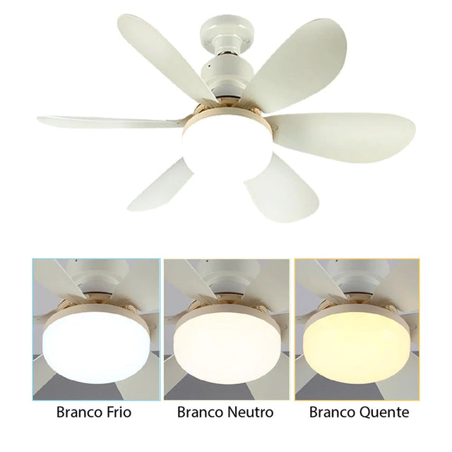 Ventilador de Teto Pro 80W com Luz Integrada – Silencioso, Potente e com Controle Remoto | Kaype Store