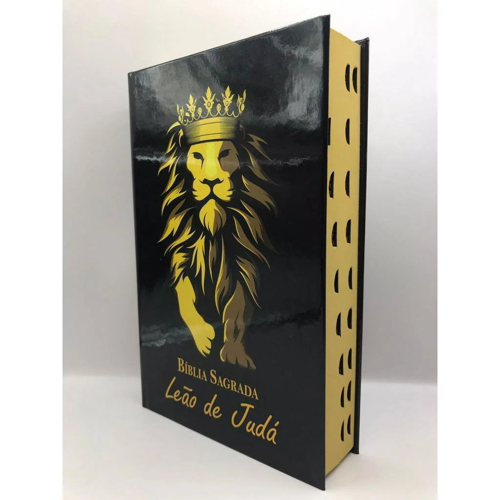 Bíblia Sagrada com Capa de Leão Dourado Kaypestore 