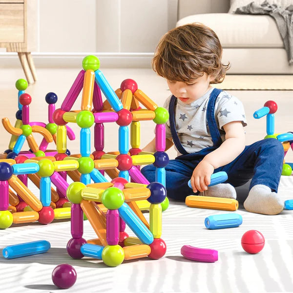 Blocos de Montar Magnéticos - Brinquedo Educativo Para Crianças BRQ004 Kaypestore 