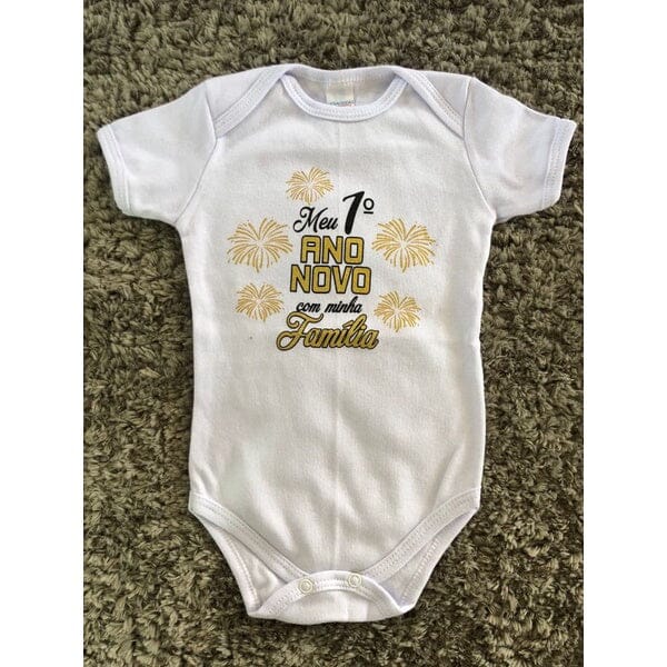 Body - Roupa de Bebe para Natal e Ano Novo MMB008 / NT010 Kaypestore Meu Primeiro Ano Novo P - 1 a 3 Meses 