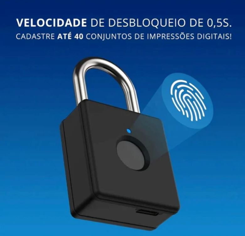 Cadeado Inteligente Biométrico - O Cadeado Mais Seguro do Mundo Kaypestore 