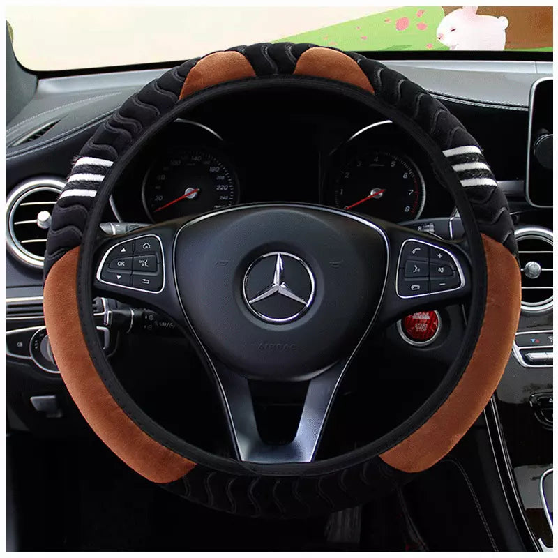 Capa de Volante Universal Premium de Luxo - Impermeável e Não Desbota Kaypestore Marrom 