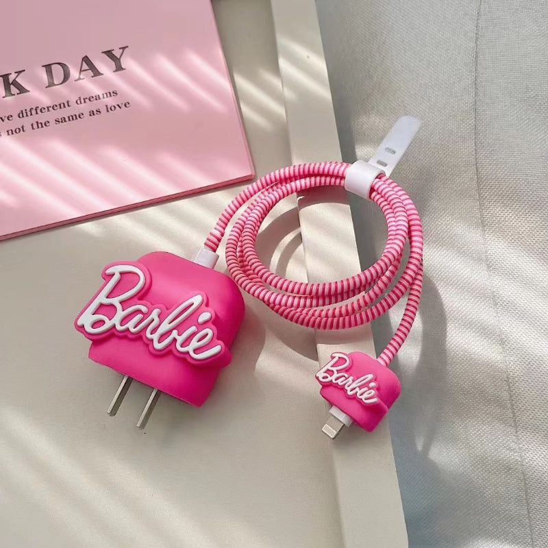 Capa Protetora de Carregador do Iphone Barbie de Silicone Kaypestore 