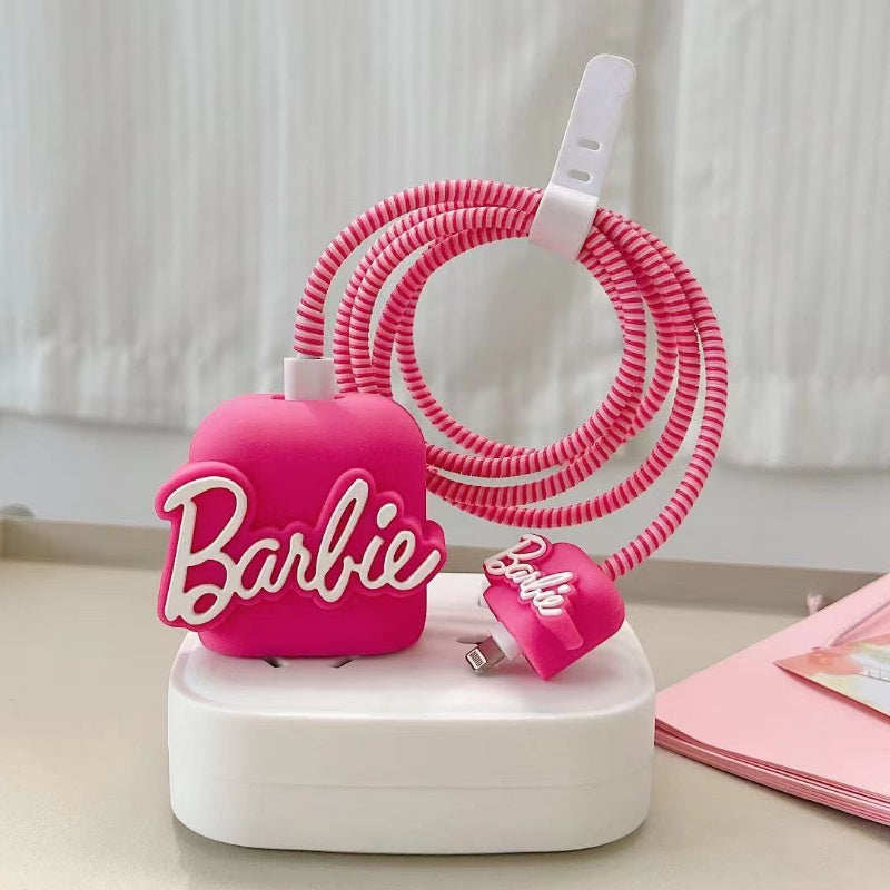 Capa Protetora de Carregador do Iphone Barbie de Silicone Kaypestore 